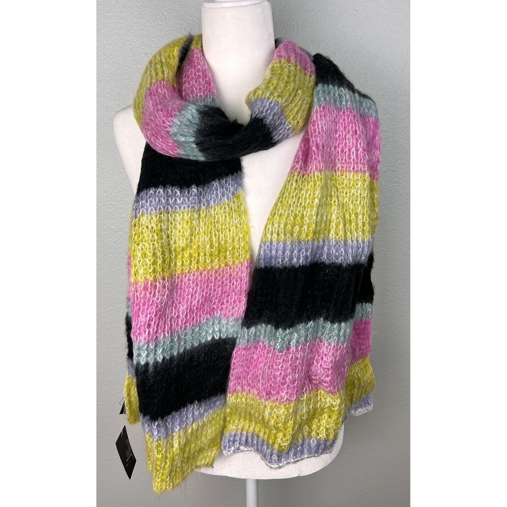 Free Press Nordstrom Colorful Striped Knit Scarf Acrylic NWT‎